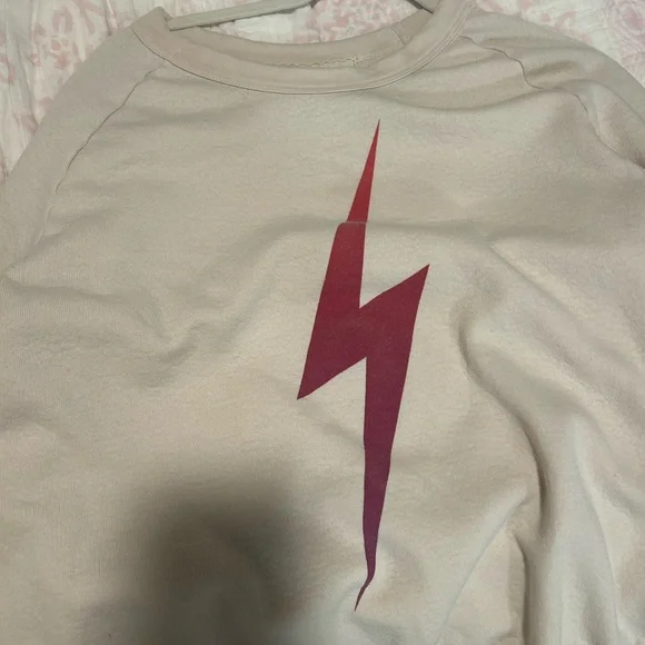 Aviator nation beige lighting bolt sweatshirt - Picture 3 of 3